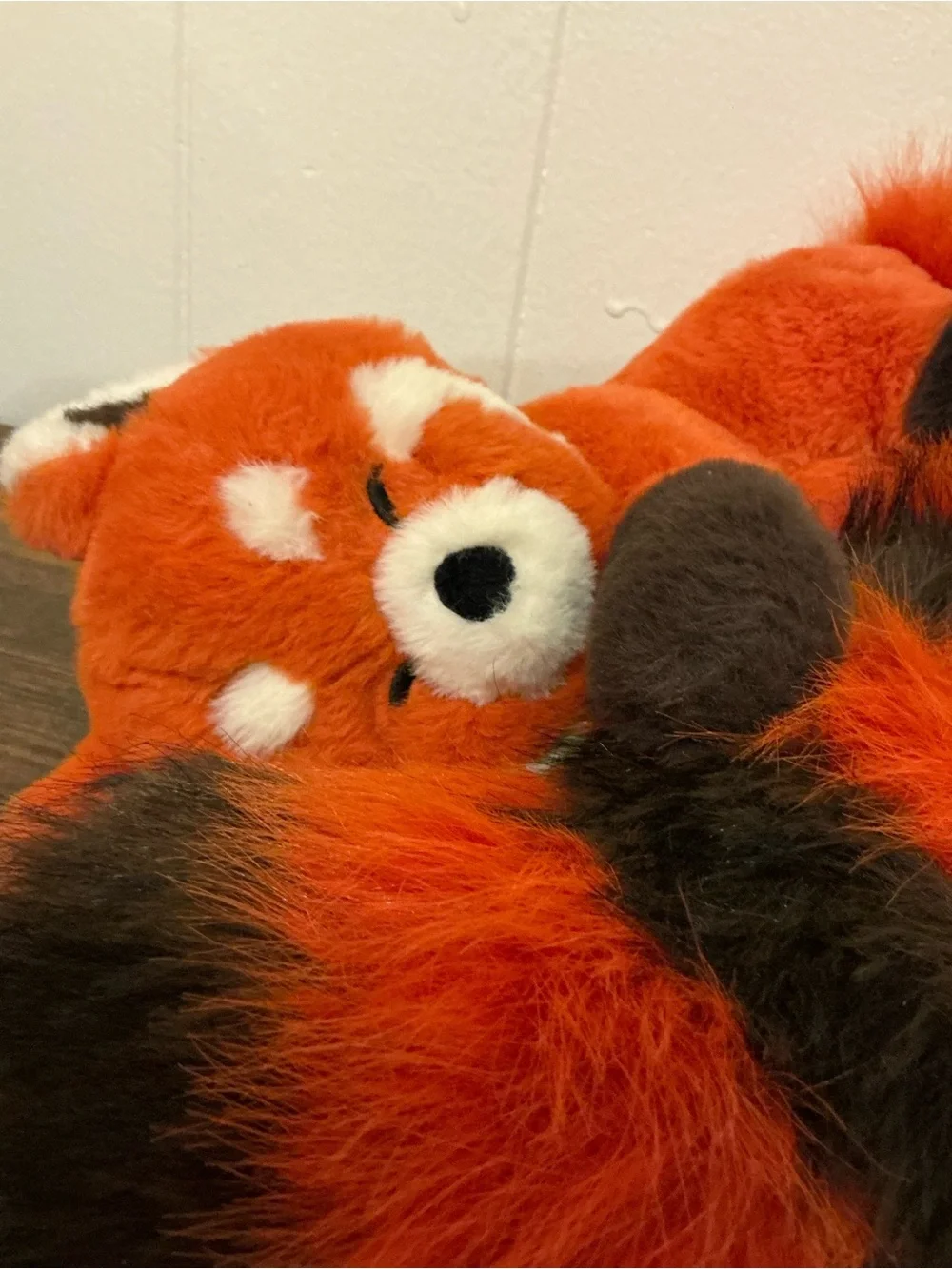 A HTF Rare FAO Schwarz Sleeping Red Panda Stuffed Animal Plush Toy